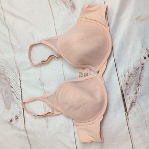 ThirdLove 24/7 Classic Contour Plunge Bra Blush Pink Nude size 40B Super Comphy